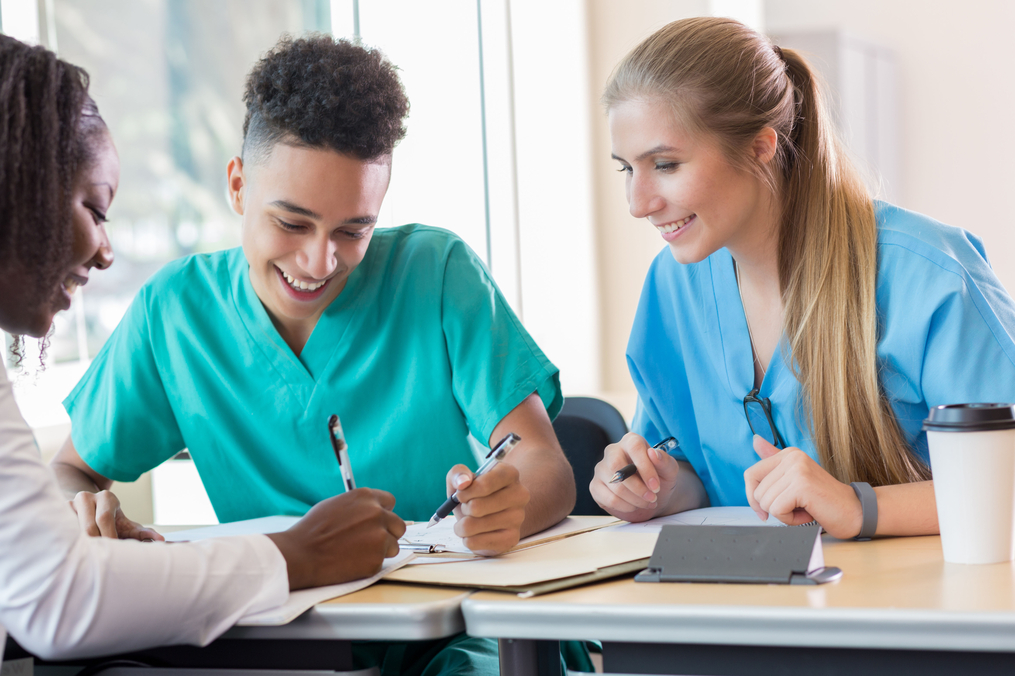 Nursing students studying together 